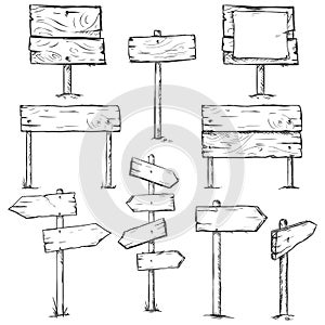 Vector Set of Sketch Signposts