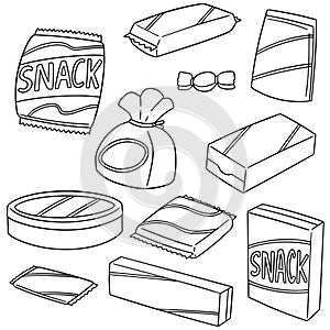 Vector set of snack