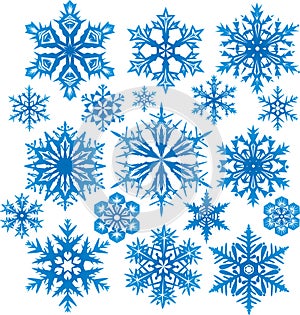 Vector set of snowflakes