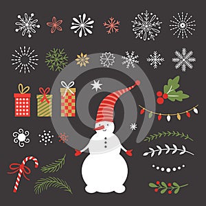 Vector set , snowflakes and design elements