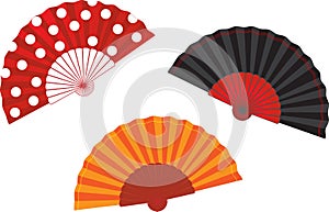 Vector set spanish fan illustration