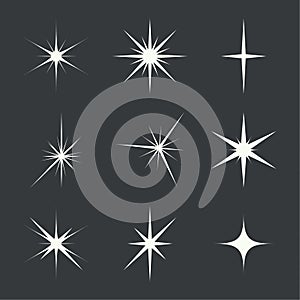 Vector set of sparkle lights