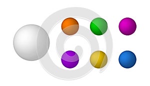 Vector Set of Sphere Balls, Colorful and White Matt Sphere, Icons Collection Isolated.