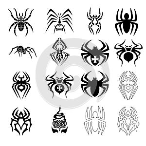 Vector set of spider symbols photo
