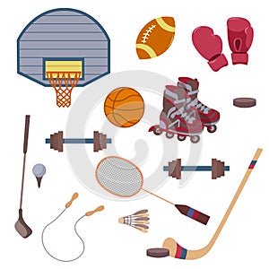 Vector set of sport objects.