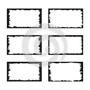 Vector Set Of Square Frame In Grunge Style photo