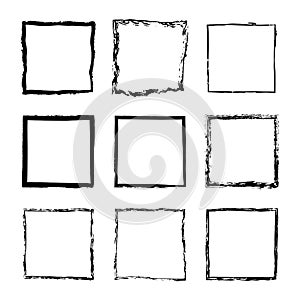 Vector set of square frames ink 2