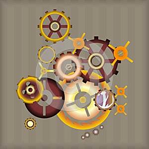 Vector set Steampunk design elements