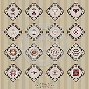 Vector set Steampunk design elements