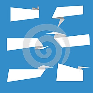 Vector set of stickers of speech bubbles. Blank empty white