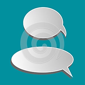 Vector set of stickers of speech bubbles. Blank empty white