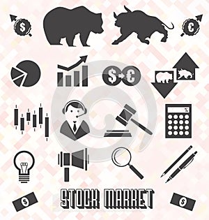 Vector Set: Stock Market Icons and Symbols