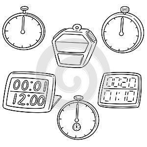 Vector set of stop watch