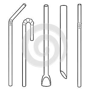 Vector set of straw