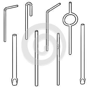 Vector set of straw