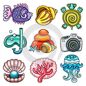 Vector set of Summer icons