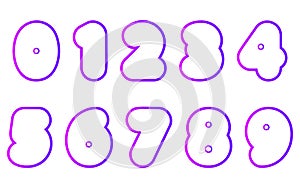Vector set of super bold rounded numbers
