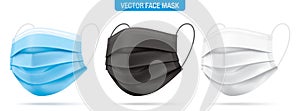 Vector set of surgical face masks.