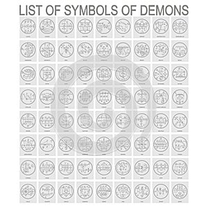 Vector set with symbols of demons