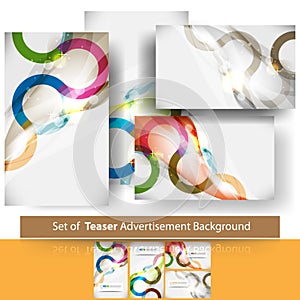 Vector set of teaser advertisement background photo