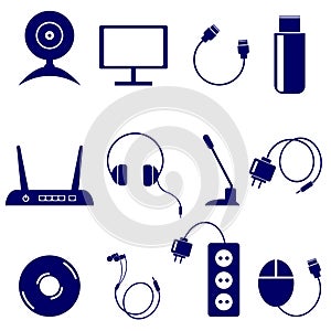 Vector set of technology icons