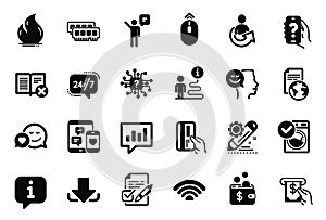 Vector Set of Technology icons related to Dating, Artificial intelligence and Wifi. Vector