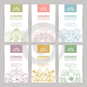 Vector set of templates packaging cosmetic