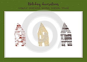 Vector set of textured houses