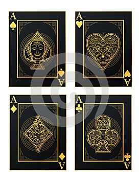 Vector set of thai tradition playing card and icon