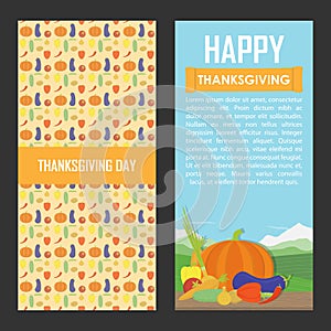 Vector set of Thanksgiving Day backgrounds.