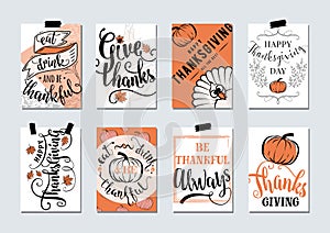 Vector set of thanksgiving holidays