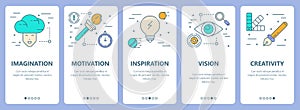 Vector set of thin line flat design innovation concept banners