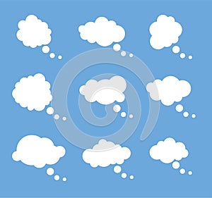 Vector set of thought white bubbles photo