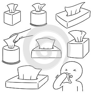 Vector set of tissue box