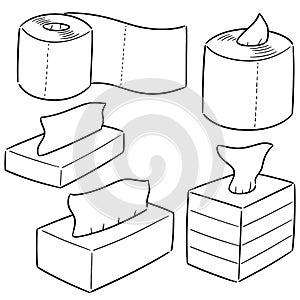 Vector set of tissue papers