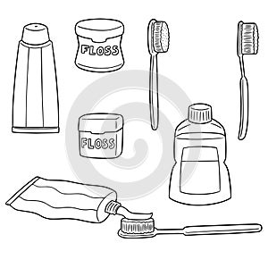 Vector set of tooth care set