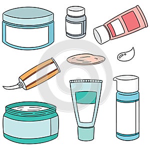 Vector set of topical cosmetic and topical medicine