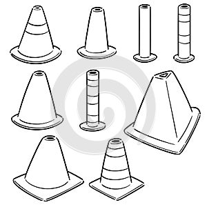 Vector set of traffic cone