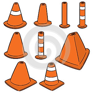 Vector set of traffic cone