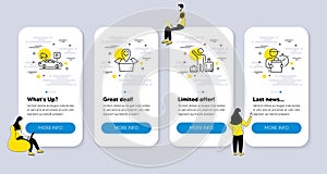 Vector Set of Transportation icons related to Airport transfer, Package location and Parking security. Vector