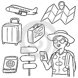 Vector set of traveler