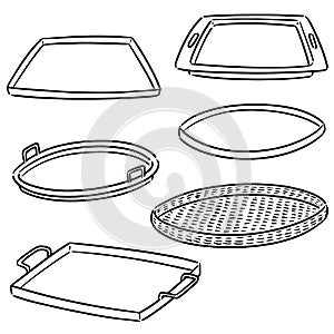 Vector set of tray