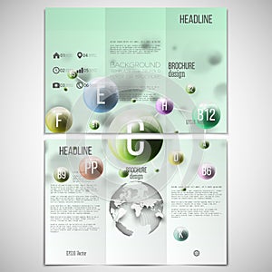 Vector set of tri-fold brochure design template on