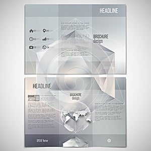 Vector set of tri-fold brochure design template on