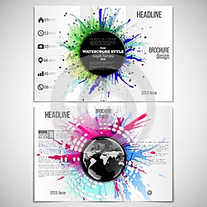 Vector set of tri-fold brochure design template on