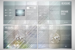 Vector set of tri-fold brochure design template