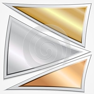 Vector set of triangle banners or menu choices