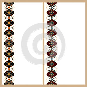 Vector set with two cards with lineal arabic decoration
