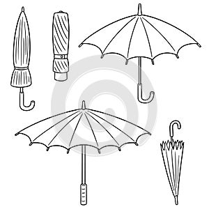 Vector set of umbrella