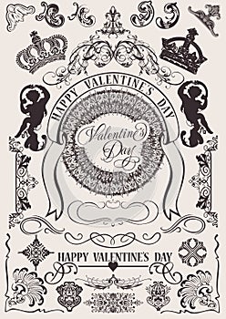 Vector set. Valentine's Design Elements.